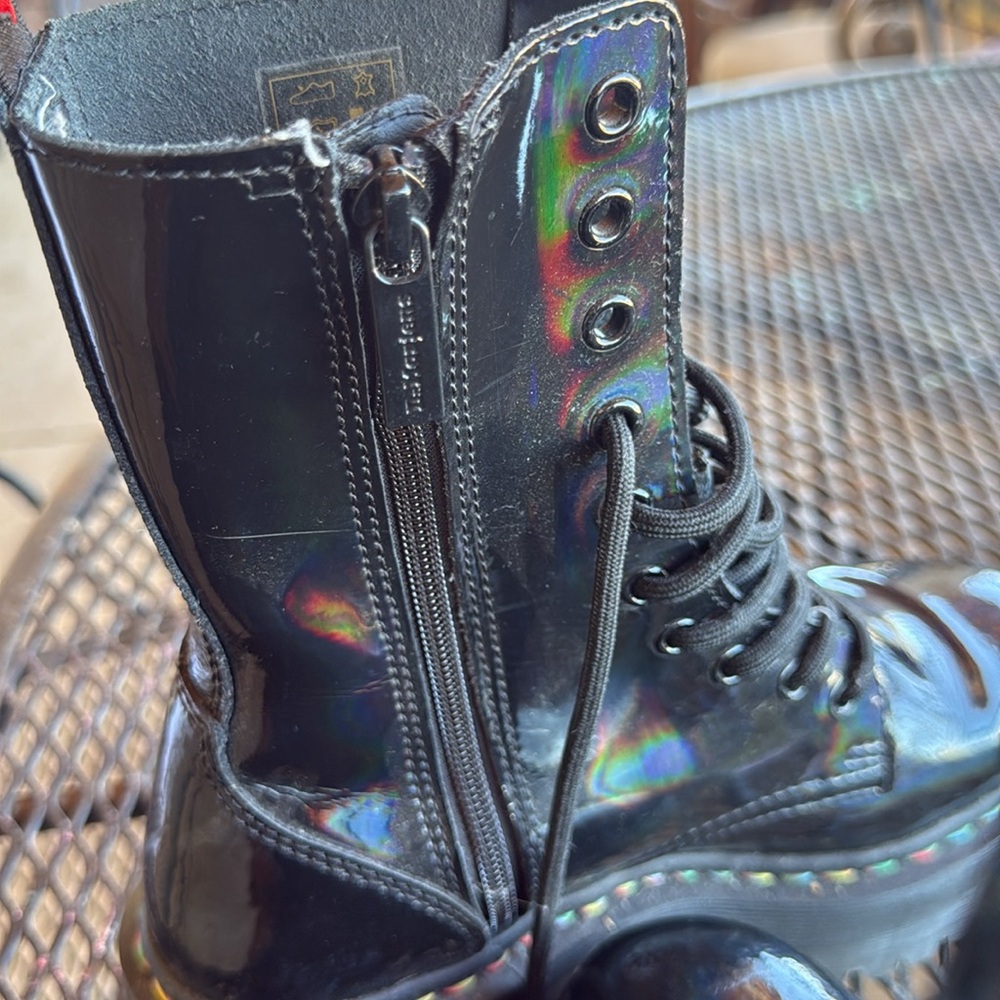 Dr. Martens Shiny Black Lace-Up Boots Jadon Hi - Picture 9 of 9